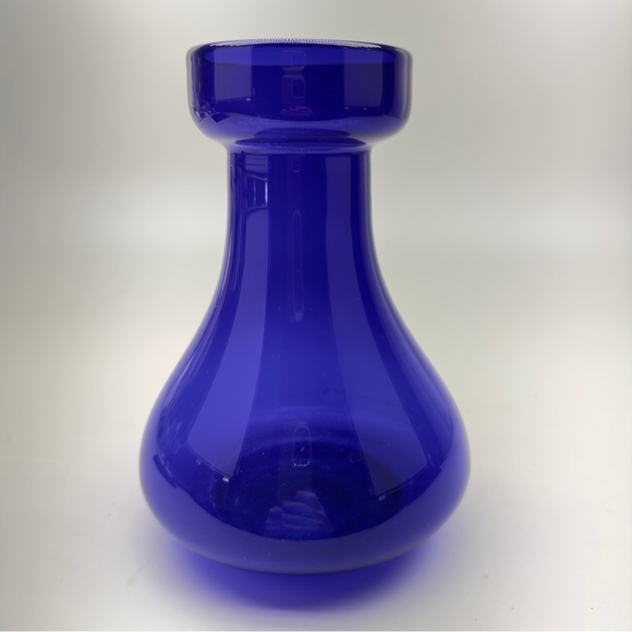Antique Cobalt Blue Hyacinth Bulb Vase - Picture 2 of 7